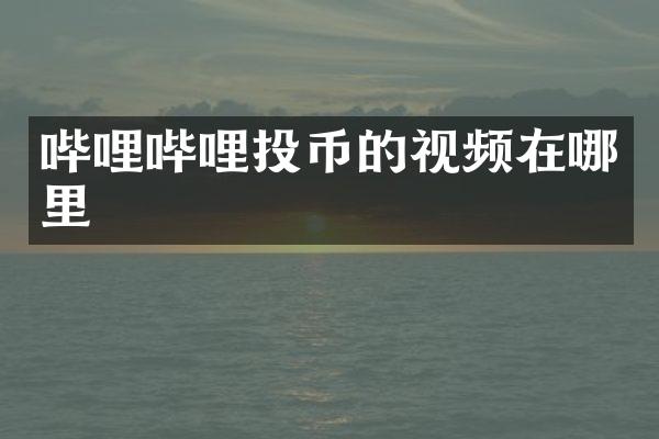 哔哩哔哩投币的视频在哪里