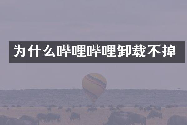 为什么哔哩哔哩卸载不掉