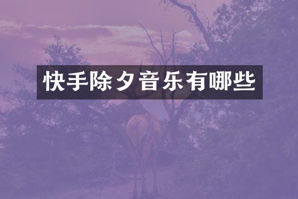 快手除夕音乐有哪些