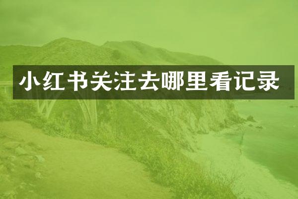 小红书关注去哪里看记录
