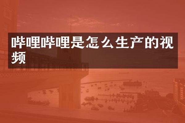 哔哩哔哩是怎么生产的视频