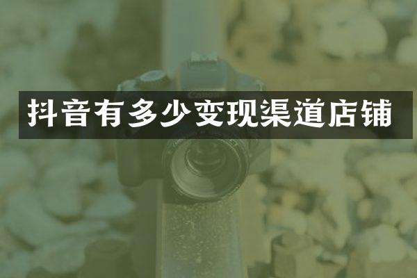 抖音有多少变现渠道店铺