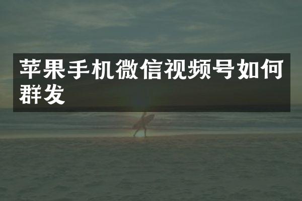 苹果手机微信视频号如何