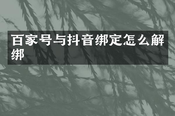 百家号与抖音绑定怎么解绑
