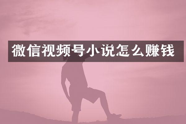 微信视频号小说怎么赚钱