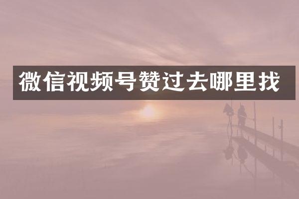 微信视频号赞过去哪里找