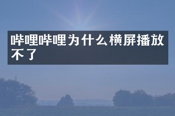 哔哩哔哩为什么横屏播放不了