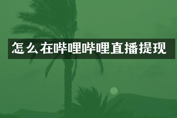 怎么在哔哩哔哩直播提现