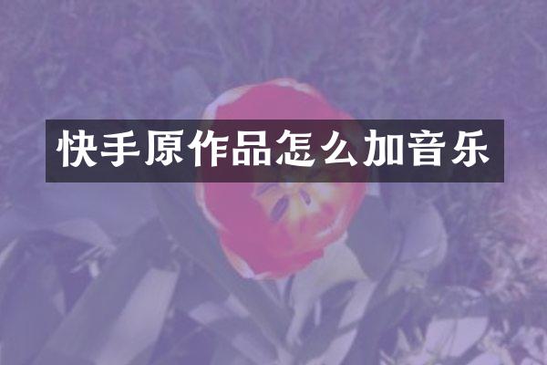 快手原作品怎么加音乐