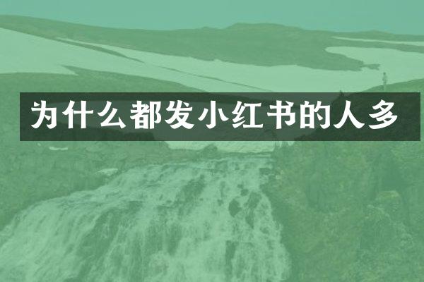 为什么都发小红书的人多