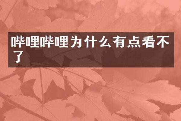 哔哩哔哩为什么有点看不了