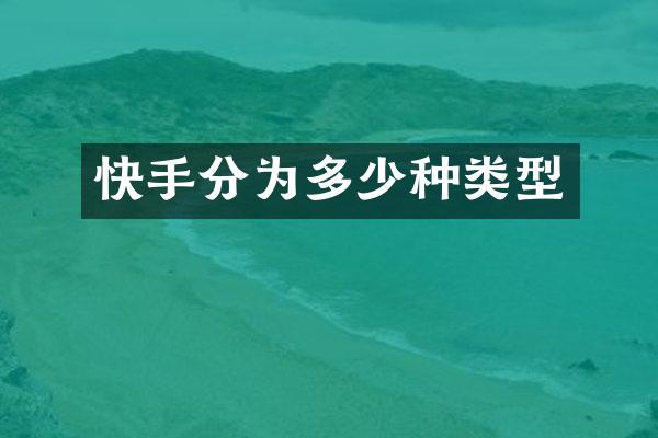 快手分为多少种类型