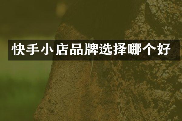 快手小店品牌选择哪个好