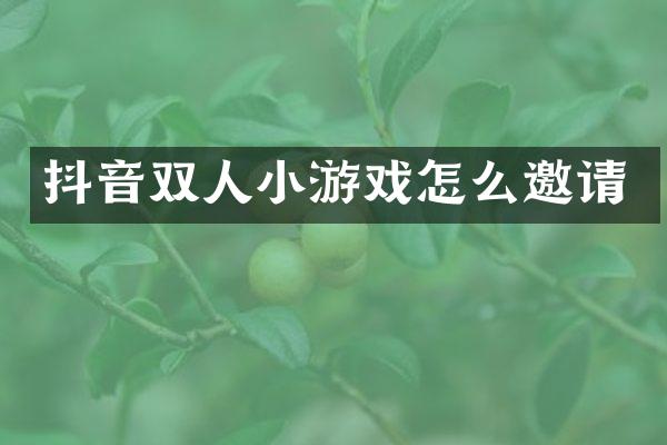 抖音双人小游戏怎么邀请