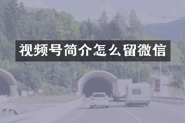 视频号简介怎么留微信