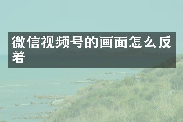 微信视频号的画面怎么反着