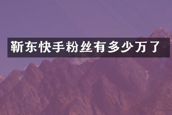 快手粉丝有多少万了