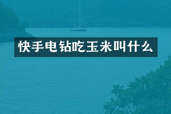 快手电钻吃玉米叫什么