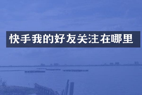 快手我的好友关注在哪里
