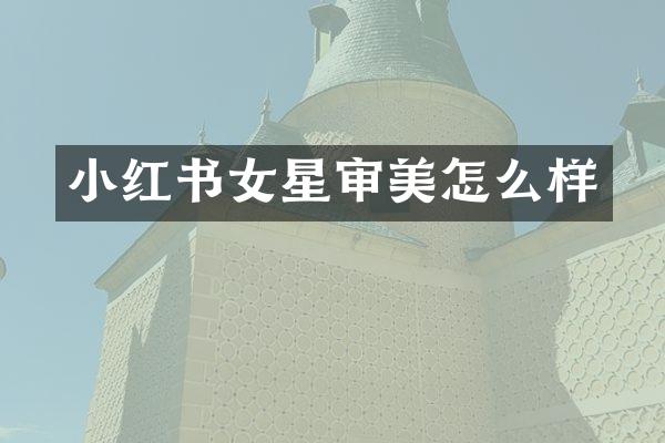 小红书女星审美怎么样