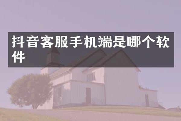 抖音客服手机端是哪个软件