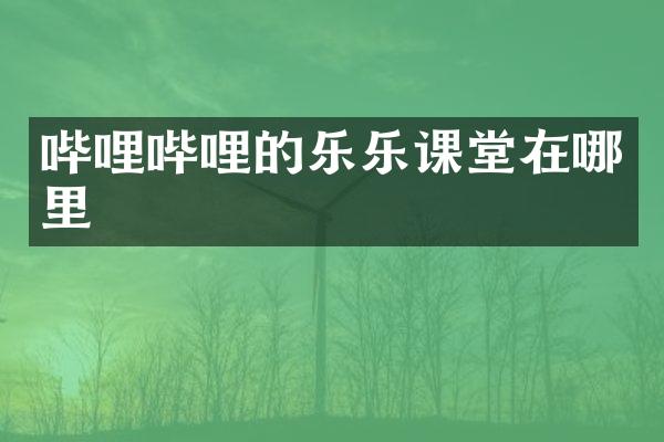 哔哩哔哩的乐乐课堂在哪里