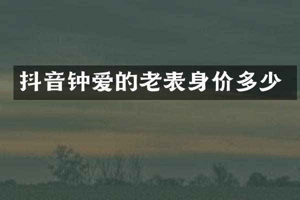 抖音钟爱的老表身价多少