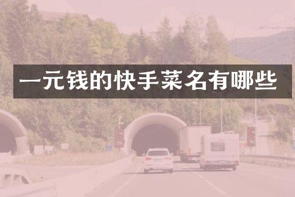 一元钱的快手菜名有哪些