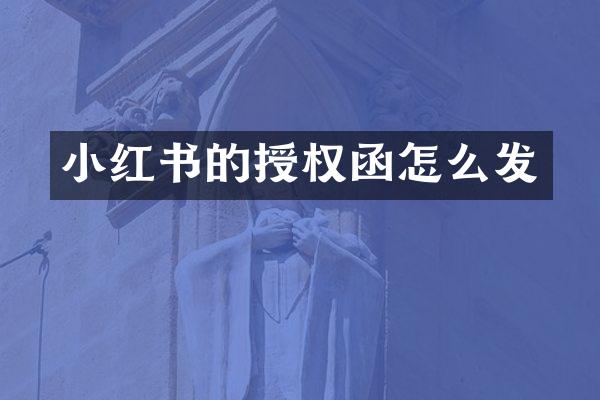 小红书的授权函怎么发