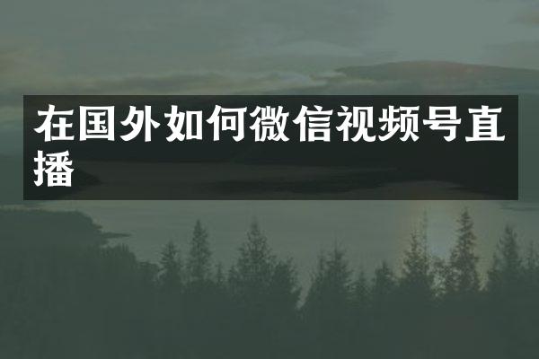 在国外如何微信视频号直播