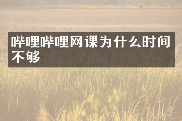 哔哩哔哩网课为什么时间不够