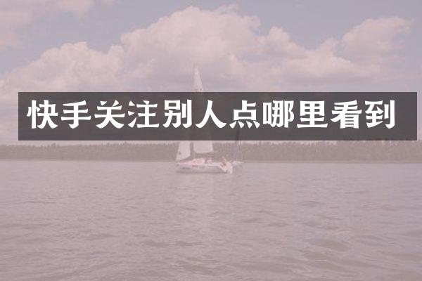 快手关注别人点哪里看到