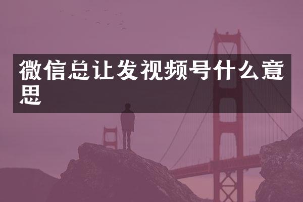 微信总让发视频号什么意思
