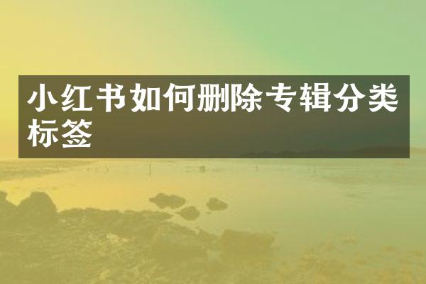 小红书如何删除专辑分类标签