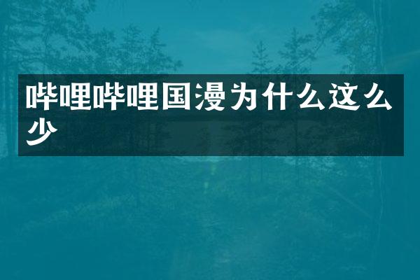 哔哩哔哩国漫为什么这么少