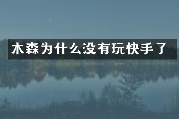 木森为什么没有玩快手了