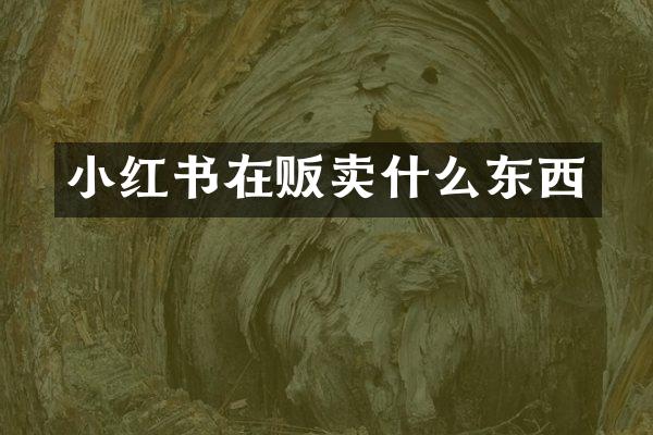小红书在贩卖什么东西