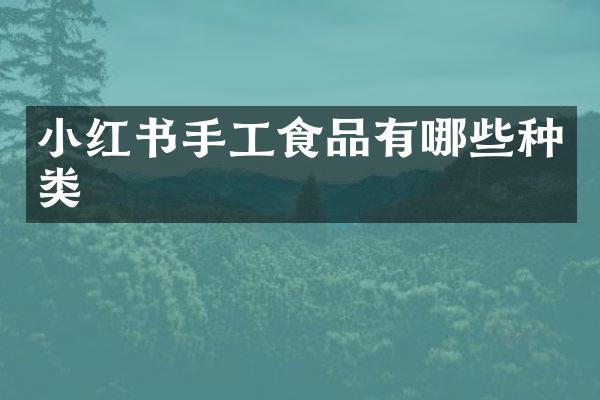 小红书手工食品有哪些种类