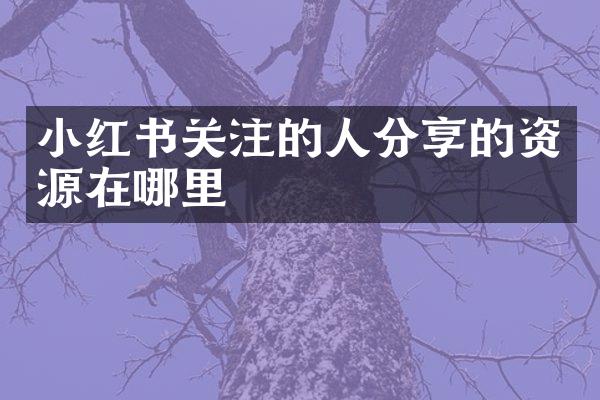 小红书关注的人分享的资源在哪里