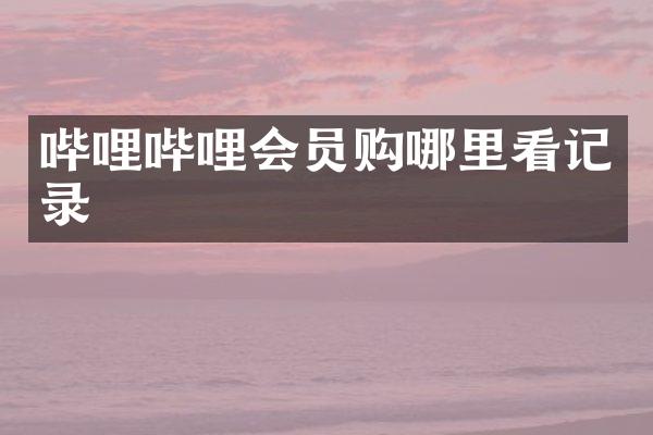 哔哩哔哩会员购哪里看记录