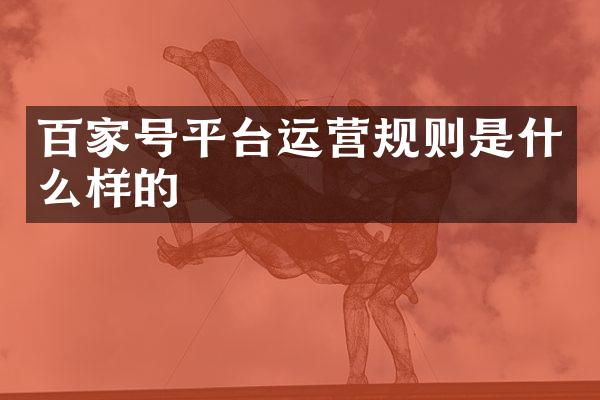百家号平台运营规则是什么样的