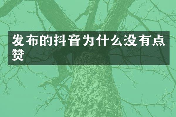 发布的抖音为什么没有点赞