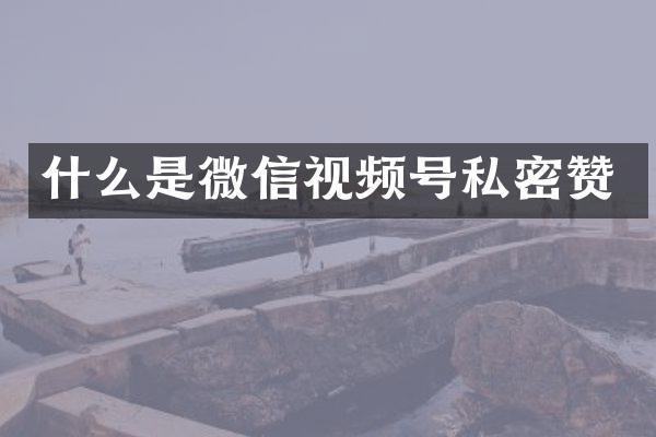什么是微信视频号私密赞