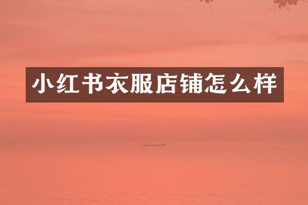 小红书衣服店铺怎么样