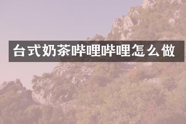 台式奶茶哔哩哔哩怎么做