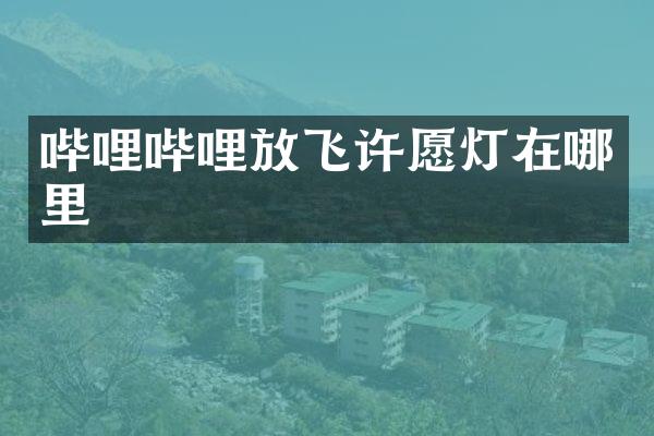 哔哩哔哩放飞许愿灯在哪里