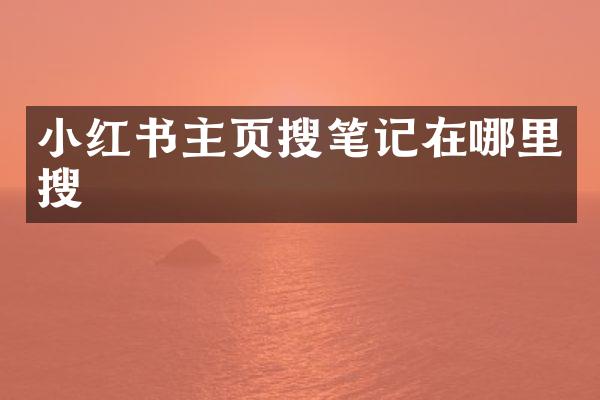 小红书主页搜笔记在哪里搜