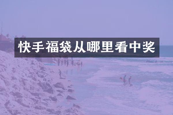 快手福袋从哪里看中奖