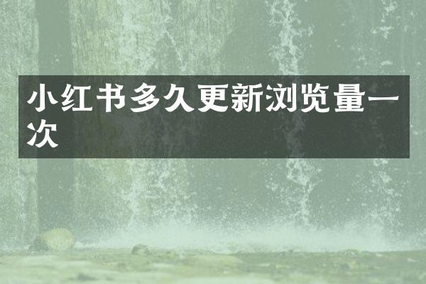 小红书多久更新浏览量一次