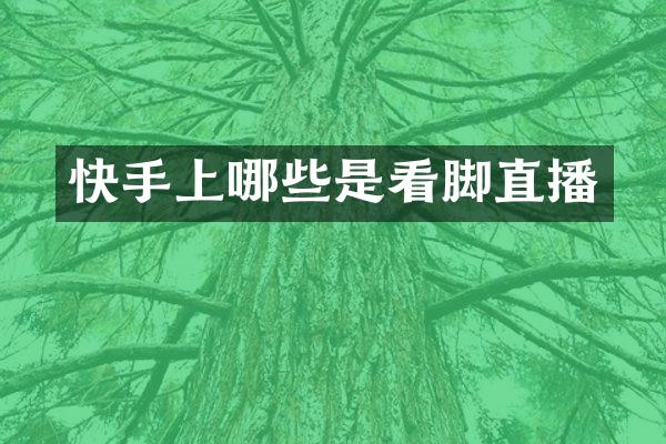 快手上哪些是看脚直播